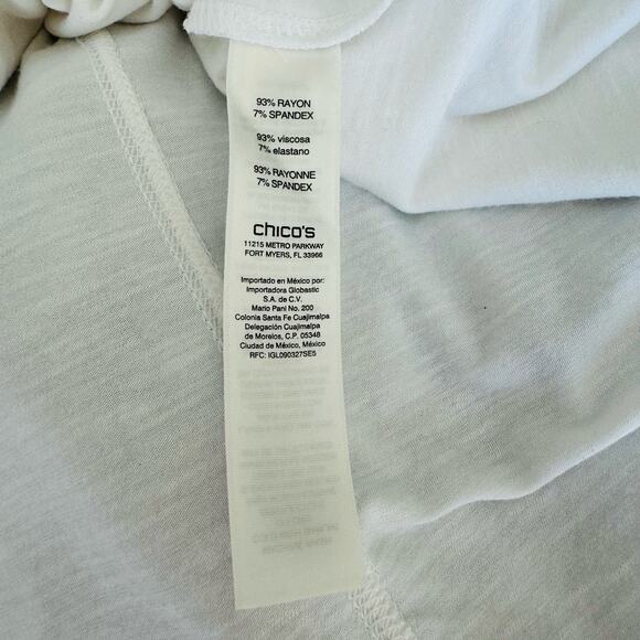 Chico's Zenergy Seam Detail White Flowy Comfy Tunic Top Sz Medium Sz 1 - Picture 11 of 12